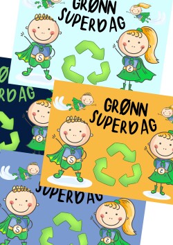 GRØNN SUPERDAG - bokstaver og plakat