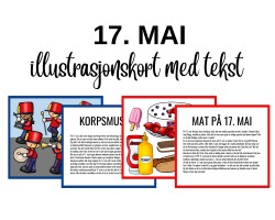 17. mai - ILLUSTRASJONSKORT med tekst