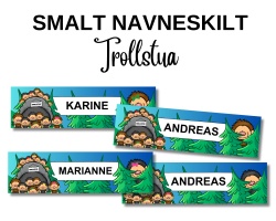 TROLLSTUA - Smalt navneskilt