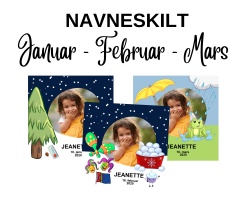 Januar - Februar - Mars - Navneskilt