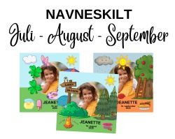 Juli - August - September - Navneskilt