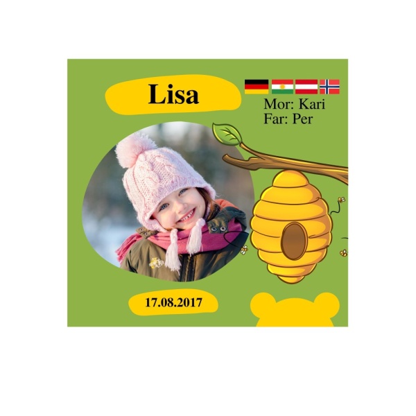 Honning og bamse - Navneskilt