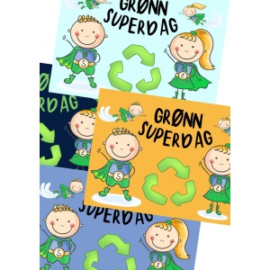 GRØNN SUPERDAG - bokstaver og plakat