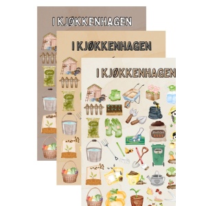 I KJØKKENHAGEN - plakat og 32 kort