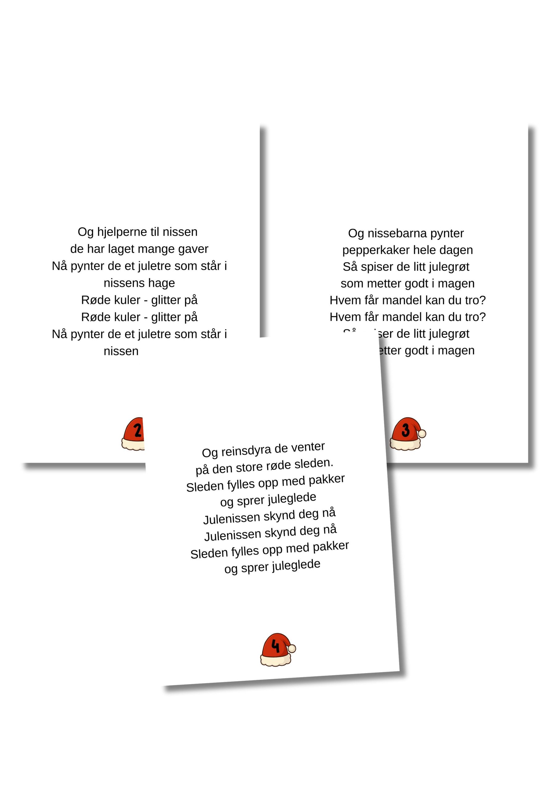 Sangkort til NISSEVISE - 4 vers - av Tina Saatvedt - Bilde 2